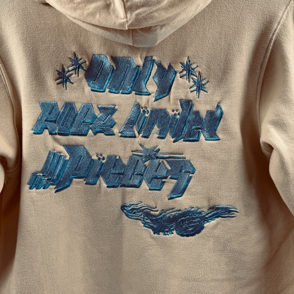 Forever Icy Light Yellow Hoodie – Size Medium, Blue Embroidered Front & Back - Picture 9 of 9